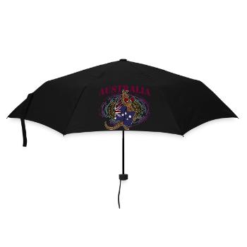 Australien Känguru Flagge Australier Urlaub - Regenschirm (klein) - Schwarz - Vorne