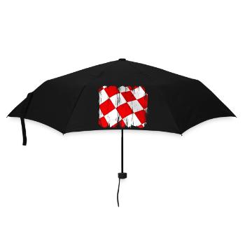 Kroatien hrvatska kroatien hrv hr zagreb geteilte Flagge - Regenschirm (klein) - Schwarz - Vorne