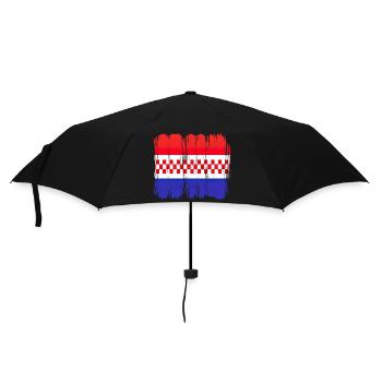 Kroatien hrvatska kroatien hrv hr zagreb geteilte Flagge - Regenschirm (klein) - Schwarz - Vorne