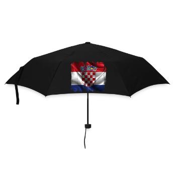 Kroatien hrvatska kroatien hrv hr zagreb geteilte Flagge - Regenschirm (klein) - Schwarz - Vorne