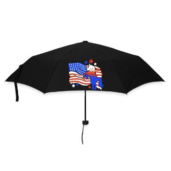 Einhorn amerikanische Flagge 4. Juli - Regenschirm (klein) - Schwarz - Vorne