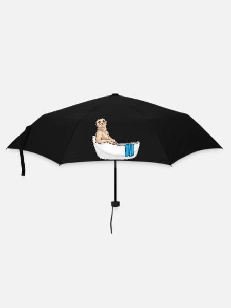 Erdmännchen Baden Badewanne - Regenschirm (klein) - Schwarz