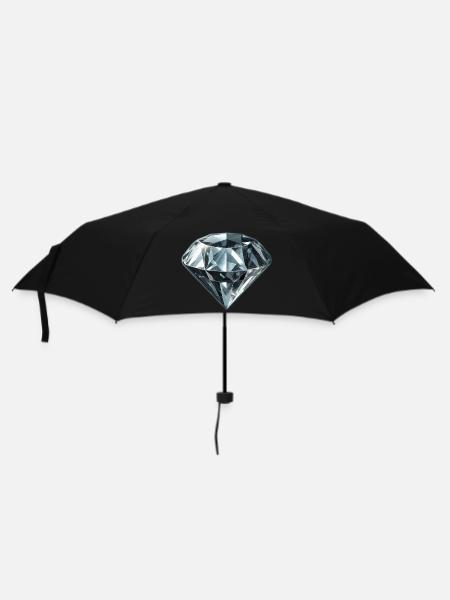 Kostbarer Diamant Edelstein - Regenschirm (klein) - Schwarz