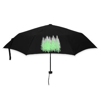 Forêt Arbres Conifères Forêt Sapins Épicéa Nature - Parapluie standard - noir - Devant