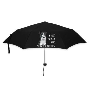 Droll border collie chien dicton - Parapluie standard - noir - Devant