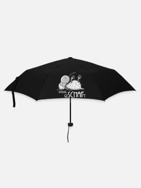 Kleines Schlafendes Schaf Völlig Geschafft - Regenschirm (klein) - Schwarz