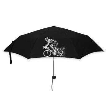 Fahrradfahrer Skizze - Regenschirm (klein) - Schwarz - Vorne
