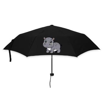 Hippopotamus child - Umbrella (small) - black - Front