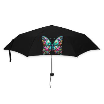 Schmetterling - Regenschirm (klein) - Schwarz - Vorne