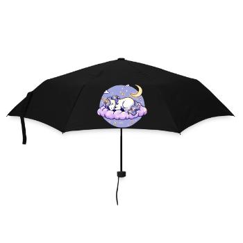 einhorn - Regenschirm (klein) - Schwarz - Vorne