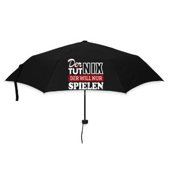 Der tut nix der will nur spielen - Spruch - Regenschirm (klein) - Schwarz - Vorne