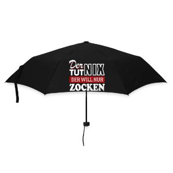Der tut nix der will nur zocken - Spruch - Regenschirm (klein) - Schwarz - Vorne
