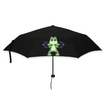 Frosch Bodybuilder Langhantel Bodybuilding - Regenschirm (klein) - Schwarz - Vorne