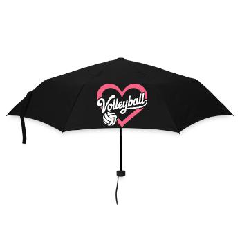 Volleyball Coeur Joueurs de volleyball - Parapluie standard - noir - Devant