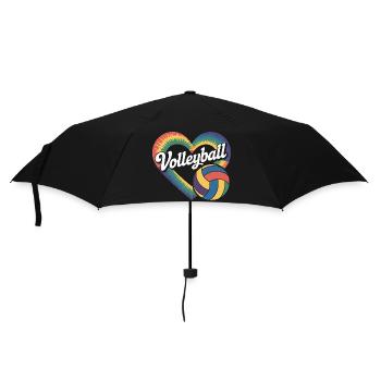 Volleyball Coeur Joueurs de volleyball - Parapluie standard - noir - Devant