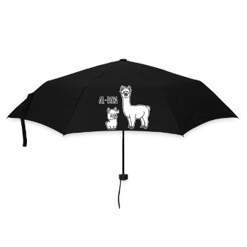 Al-Papa An Alpaca Dad with Alpaca Child - Umbrella (small) - black - Front