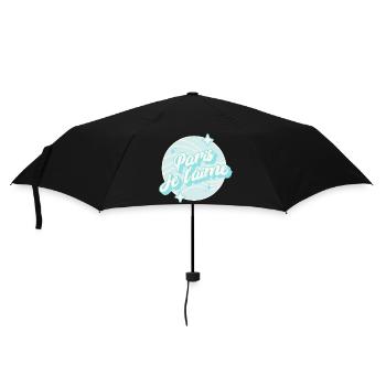 Paris I Love You Pastel Blue - Umbrella (small) - black - Front