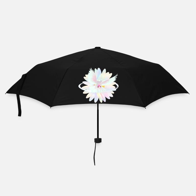 Pastelltaube im Regenbogenlicht - Regenschirm (klein) - Schwarz