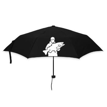 Angler pride: Classic fisherman silhouette - Umbrella (small) - black - Front