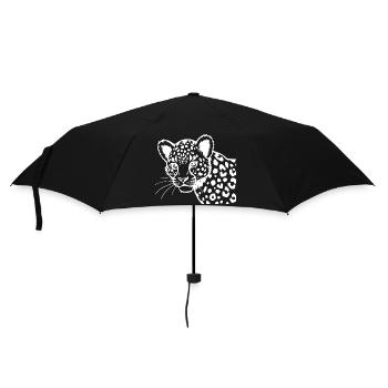 Leopard - Regenschirm (klein) - Schwarz - Vorne