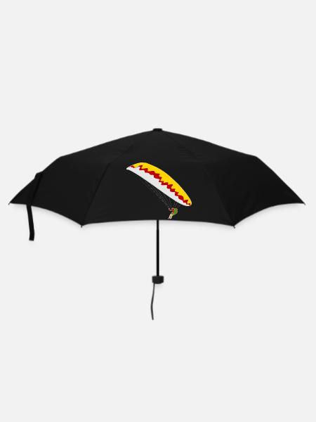 Bunter Gleitschirm - Regenschirm (klein) - Schwarz