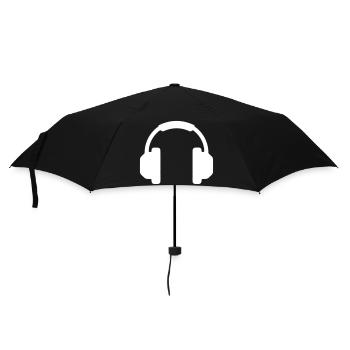 Headphones Music DJ Gaming Icon Vector - Umbrella (small) - black - Front