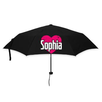J’aime Sophia Pink Heart J’aime Sophia - Parapluie standard - noir - Devant