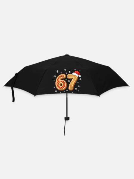 67 Weihnachten Lustiges Gingerbread 6 7 Santa Meme - Regenschirm (klein) - Schwarz