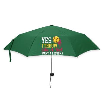 Ja, ich warf wie ein Mädchen, will eine Lektion - Regenschirm (klein) - Flaschengrün - Vorne