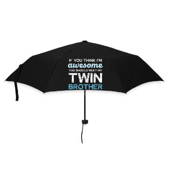 Zwillingshumor: If You Think I'm Awesome - Regenschirm (klein) - Schwarz - Vorne