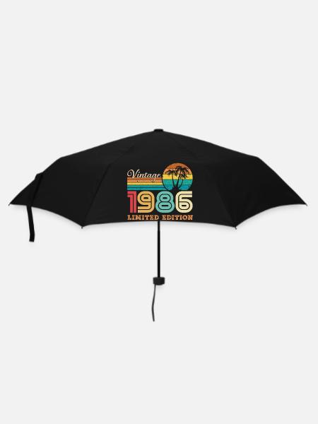 1986 Vintage Retro 1986 Geburtstagsgeschenk - Regenschirm (klein) - Schwarz