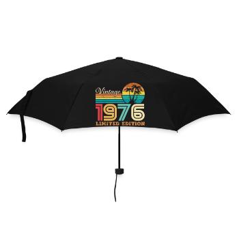 1976 Vintage 1976 Retro-Geburtstagsgeschenk - Regenschirm (klein) - Schwarz - Vorne