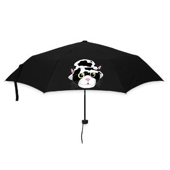 The kitten and its hat - Umbrella (small) - black - Front