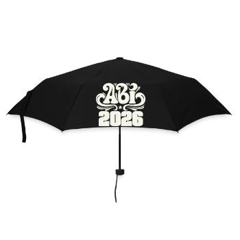 Abitur 2026 - Abi Schulabschluss - Regenschirm (klein) - Schwarz - Vorne
