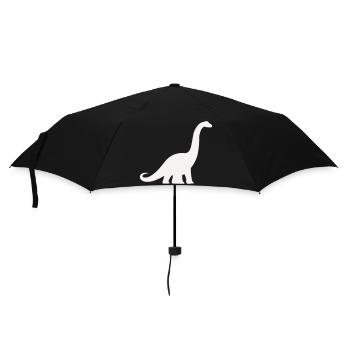Langhals Dino Silhouette - Regenschirm (klein) - Schwarz - Vorne