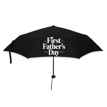 First Fathers Day – Papa erster Vatertag - Regenschirm (klein) - Schwarz - Vorne