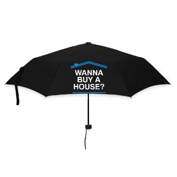 Buy a house? Funny Realtor Real Estate Agent - Umbrella (small) - black - Front