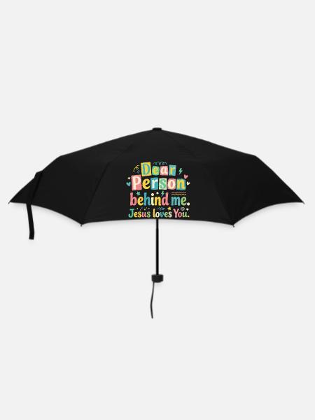 Jesus liebt dich positive Botschaft - Regenschirm (klein) - Schwarz