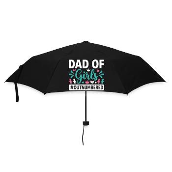 Dad of Girls Outnumbered Daddy Girl - Umbrella (small) - black - Front