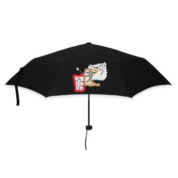 Dynamischer Ballspieler - Regenschirm (klein) - Schwarz - Vorne
