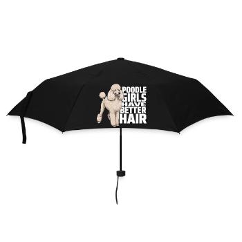 Pudelmädchen haben bessere Haare, Pudelhund - Regenschirm (klein) - Schwarz - Vorne