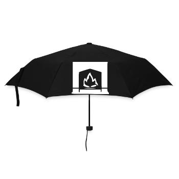 Fireplace Flame White Gift - Umbrella (small) - black - Front
