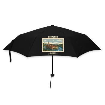 Schweiz Bern Vintage Reisemarke - Regenschirm (klein) - Schwarz - Vorne