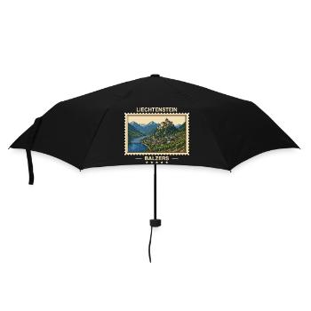 Liechtenstein Balzers Vintage Reisemarke - Regenschirm (klein) - Schwarz - Vorne