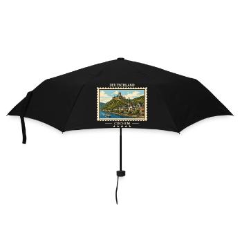 Deutschland Cochem Vintage Reisemarke - Regenschirm (klein) - Schwarz - Vorne