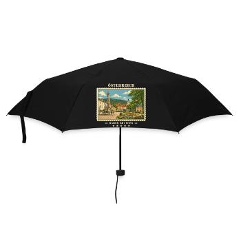 Österreich Baden bei Wien Vintage Reisemarke - Regenschirm (klein) - Schwarz - Vorne