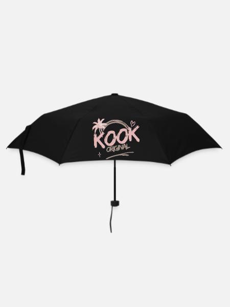 Kook Original Boho Beach Palmenpastell - Regenschirm (klein) - Schwarz