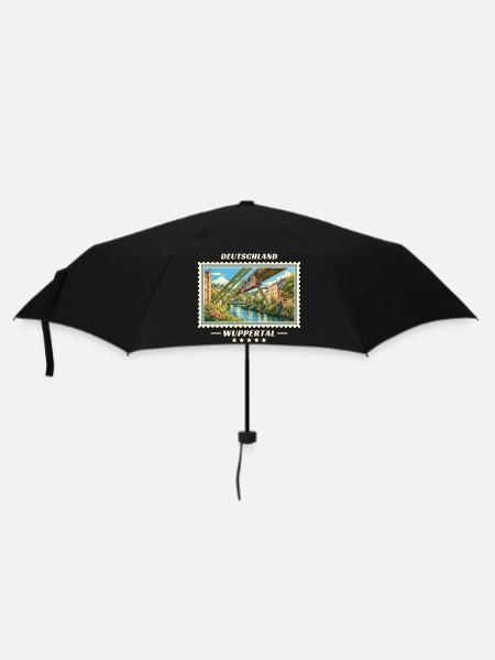 Deutschland Wuppertal Vintage Reisemarke - Regenschirm (klein) - Schwarz