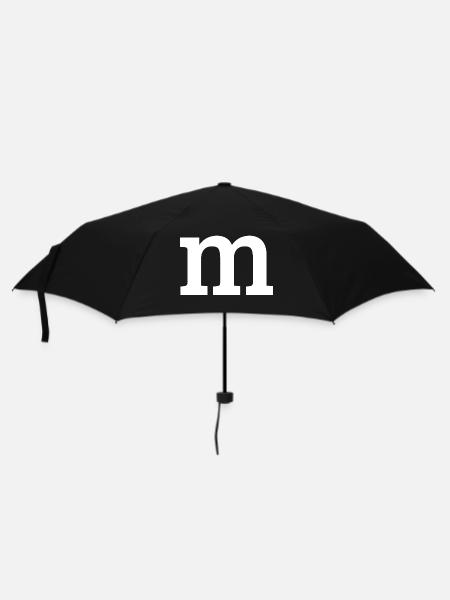 Letter "m" white - Umbrella (small) - black
