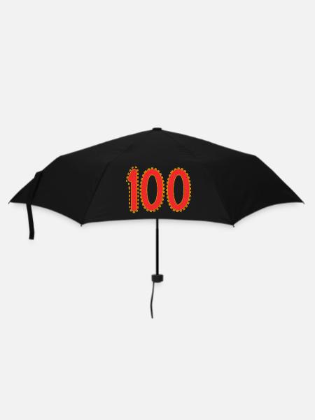 100. 100 JAHRE. 100-JÄHRIGES JUBILÄUM. GEBURTSTAG 100 - Regenschirm (klein) - Schwarz